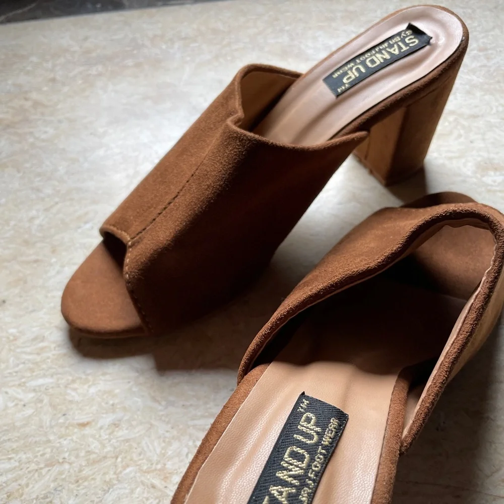 Tan Suede Mules - Picture 6 of 16